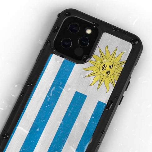Uraguay Flag Distressed iPhone 12 Pro Waterproof Case